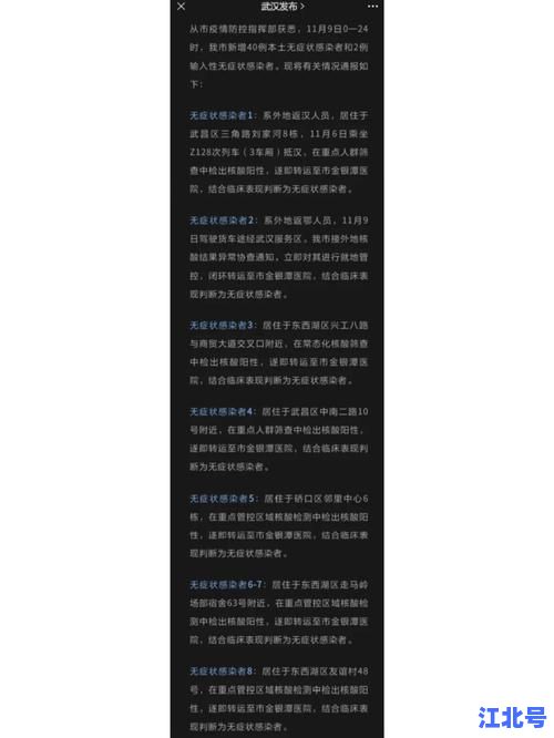 武汉新增6例无症状感染者详细分布各区名单最新通报，洪山、江岸、江汉等区情况速查